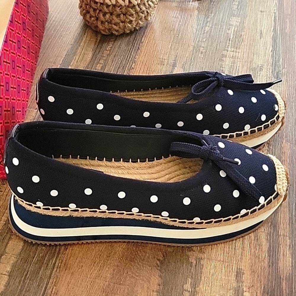 Authentic Tory Burch Daisy Sport Ballet Leather Navy